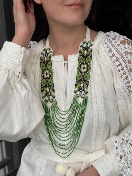 Circular necklace "Primrose" green 593 photo