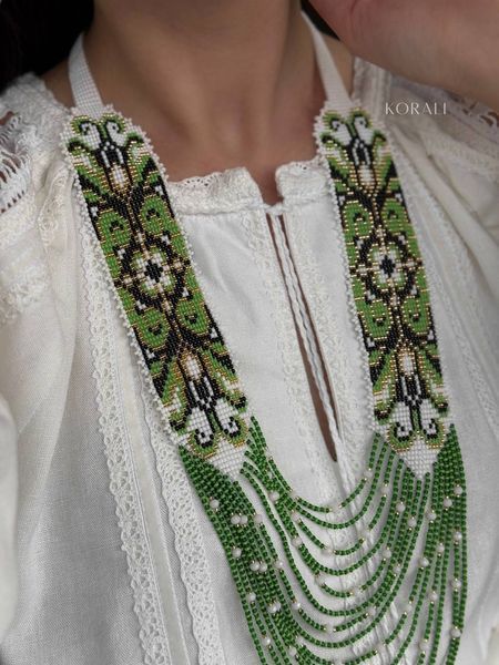 Circular necklace "Primrose" green 593 photo