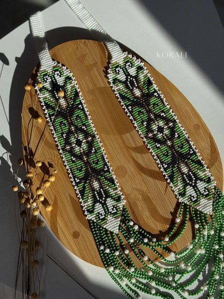Circular necklace "Primrose" green 593 photo