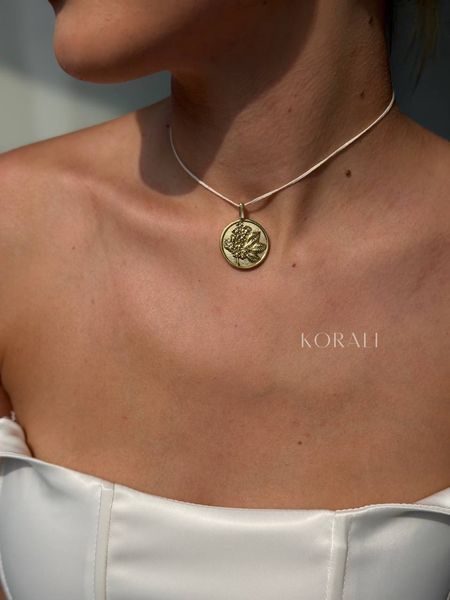 Double-sided brass pendant "Dove" 2411 photo