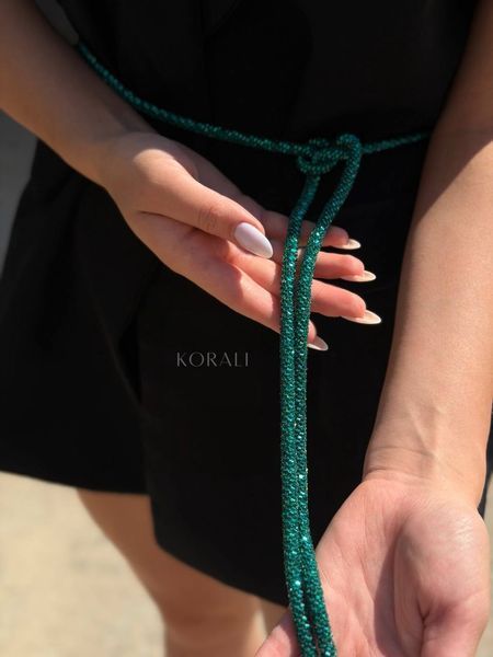 Emerald-colored braided lariat harness 2467 photo