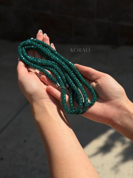 Emerald-colored braided lariat harness 2467 photo