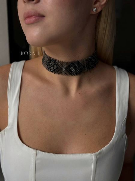 "Lesi Ukrainky" silyanka (3 cm) black-transparent with graphite inclusions 1112 photo