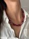 Necklace-harness "Embroidery" red with white 851 photo 1