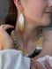 Ethnic earrings white and gold 123-2 photo 1
