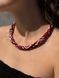 Necklace-harness "Embroidery" red with white 851 photo 6