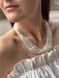 Ethno-necklace is white and transparent 41 photo 1