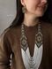 A set of necklaces "Svarga" white with gold and earrings 417 photo 1