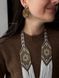 A set of necklaces "Svarga" white with gold and earrings 417 photo 5