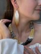 Ethnic earrings white and gold