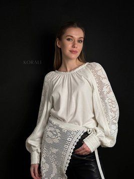 Spare apron "Dance of Roses" white 608 photo