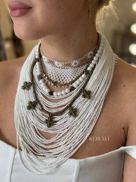 White and gold set "Nightingale's Song" 2167 photo