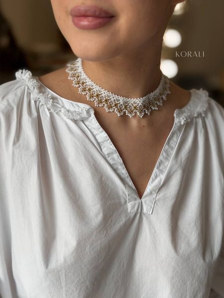 Silyanka "Motiv" white-transparent with gold inclusions 2257 photo