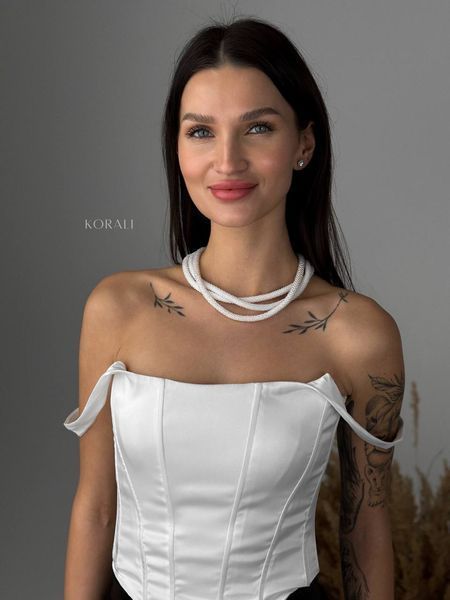 Triple white harness with magnetic closure 377 photo