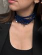 Braided harness-lariat in dark blue