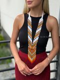 Gerdan "Hutsul embroidery" white with colored pattern 2372 photo