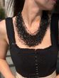Necklace "Air" black with silver inlay 490-1 photo