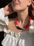 Ethnic necklace red and black 38 photo