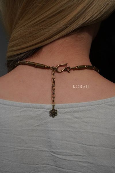 Brown choker necklace "Lunnitsa" 2248 photo
