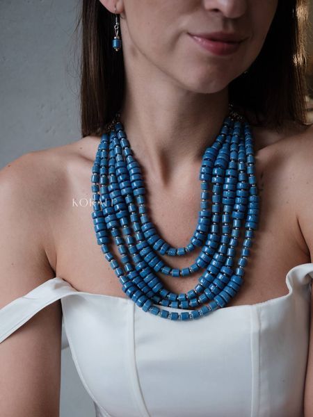 "Origins of the Soul" five-strand blue necklace 2516 photo