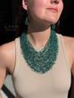 Set of airy emerald necklace and earrings 658 photo