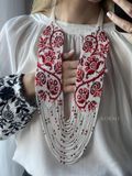 "Whisper of Herbs" red scarf 811 photo