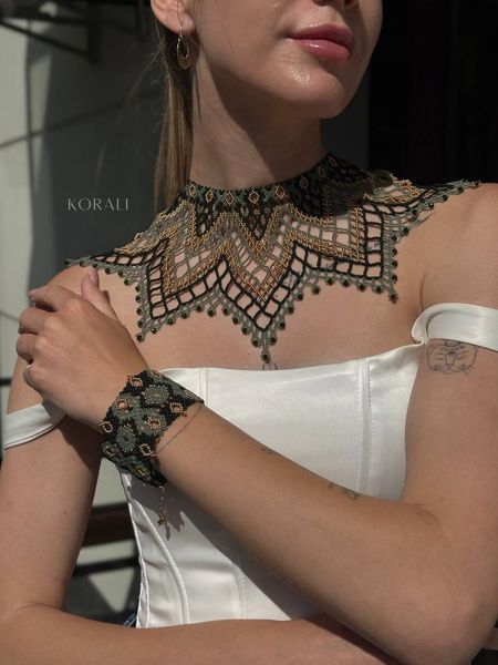 Set "Lily of the Valley" crisis, bracelet and earrings 777 photo