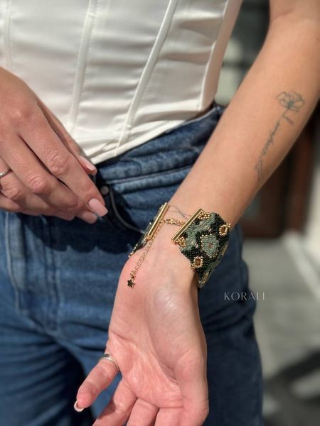 Set "Lily of the Valley" crisis, bracelet and earrings 777 photo