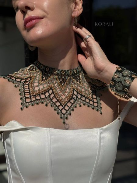 Set "Lily of the Valley" crisis, bracelet and earrings 777 photo