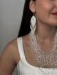 Сережки білі зі срібним вкрапленням