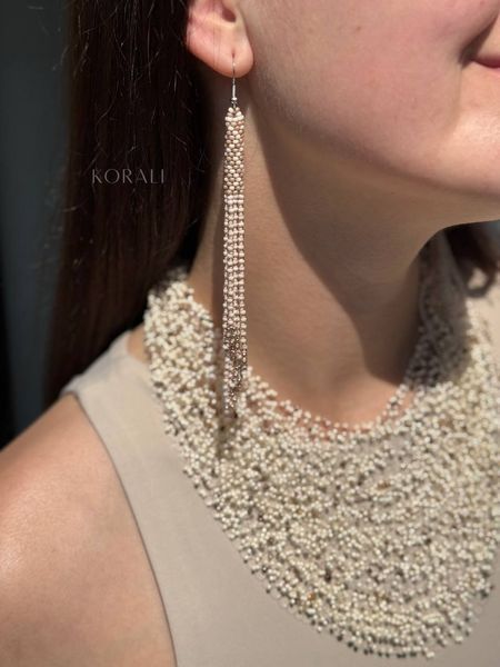 Set of earrings "Ornament of Being" and an airy necklace 892 photo