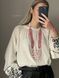 Circular necklace "Hope" white with red and black ornament 973 photo 1