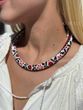 Necklace-harness "Kvitano" red with white 1032 photo