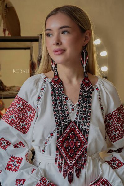 Set of necklace "Family Values" and earrings "Oh, Marichko" 2251-1 photo