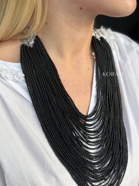 Necklace "Coral" black from Czech beads 143 photo