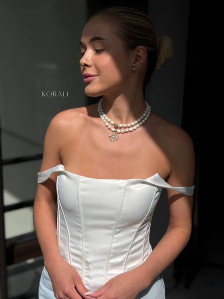 Necklace "Light of the Soul" silver color (short) 2377 photo