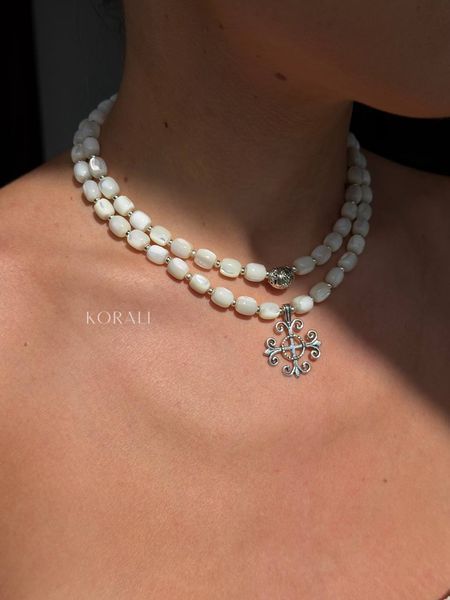 Necklace "Light of the Soul" silver color (short) 2377 photo