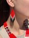 Ethnic earrings red 1001-3 photo 1
