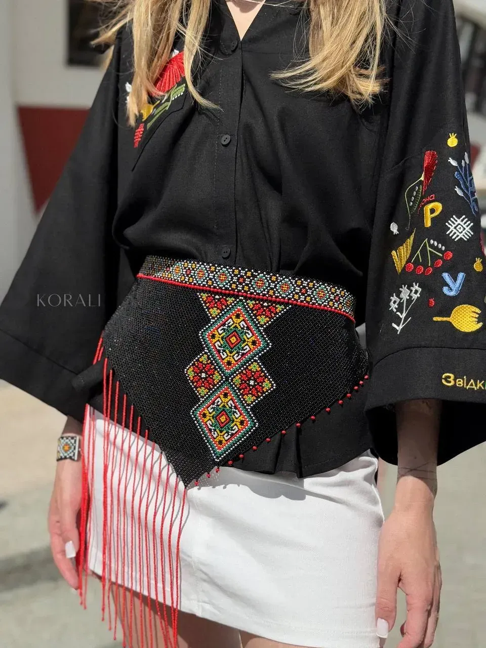 Apron belt "Yavorina" black review on a girl