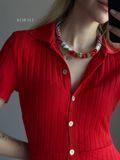 Necklace "Red Flower" 815 photo