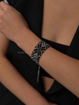 Bracelet "Shining" black and silver 2416 photo