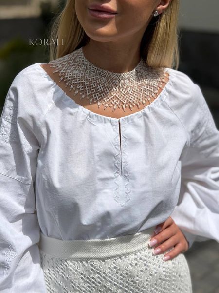 White silk dress "Lace dreams" 2378 photo