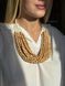 Wooden necklace "Rhobe" beige color 1096 photo 1