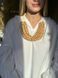 Wooden necklace "Rhobe" beige color 1096 photo 3