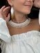 A set of white and gold bracelets, a chain with pearls and earrings 170 photo 4
