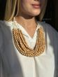 Wooden necklace "Rhobe" beige color 1096 photo