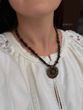 Necklace made of natural garnet stones "Sunflower" 627 photo