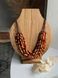 Wooden necklace "Rhododendron" in warm shades 1097 photo 1