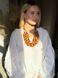 Wooden necklace "Rhododendron" in warm shades 1097 photo 3