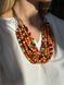 Wooden necklace "Rhododendron" in warm shades 1097 photo 2
